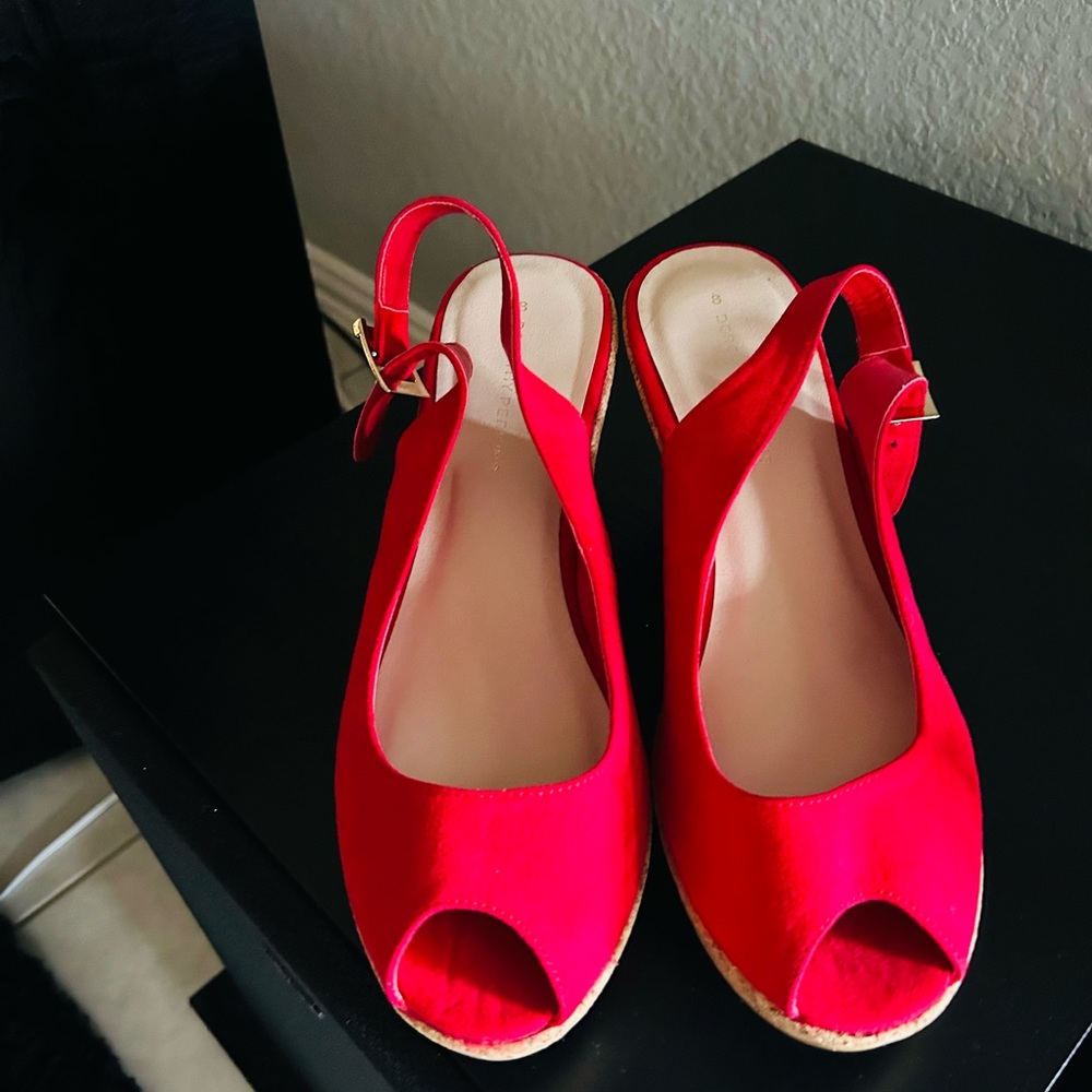Beautiful Red Peep Toes Womens Shoes
